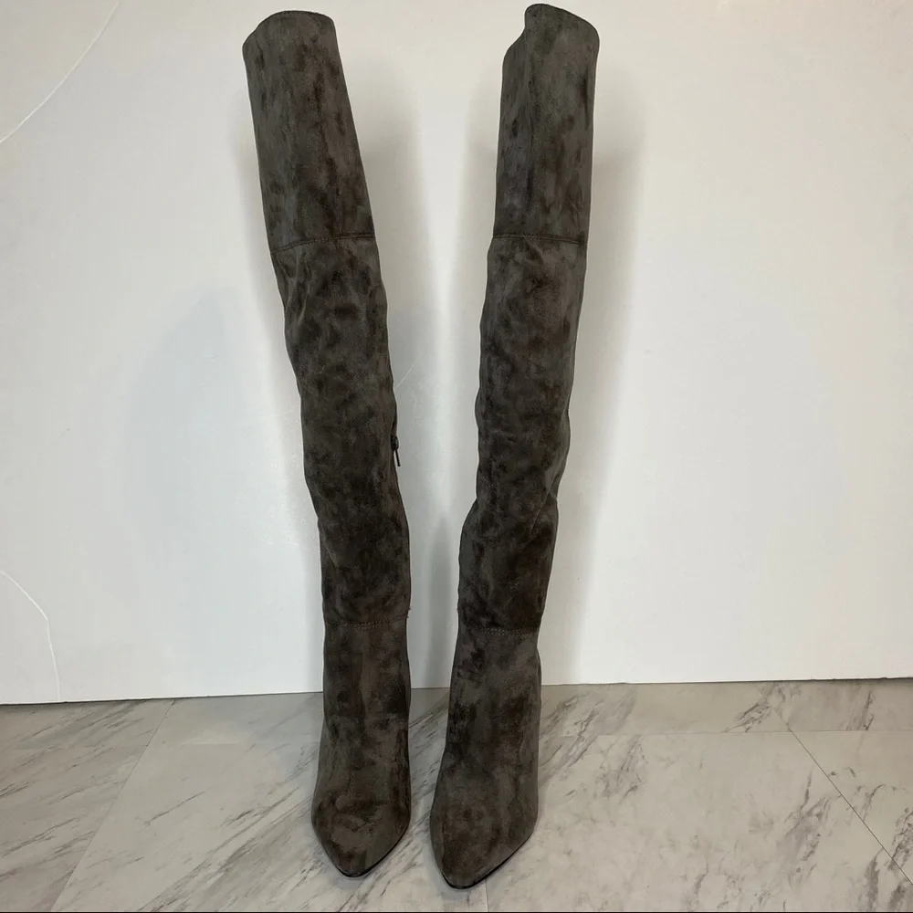 Charles David Various Over The Knee Gray Fabric Boot 6 1/2M